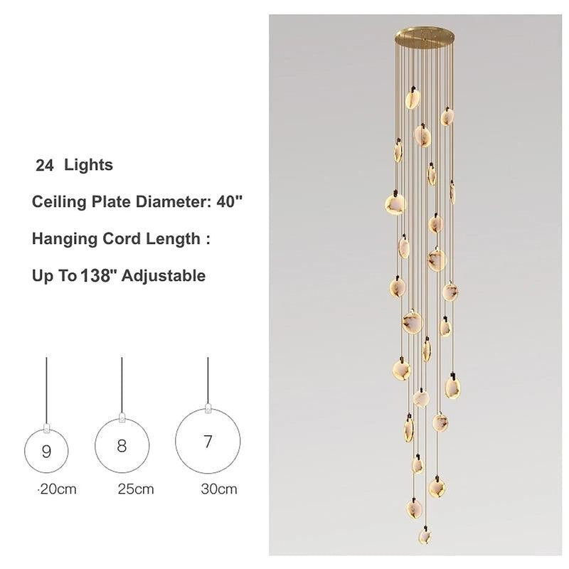 Moonshade Natural Marble Pendant Light Fixture-DWHOME