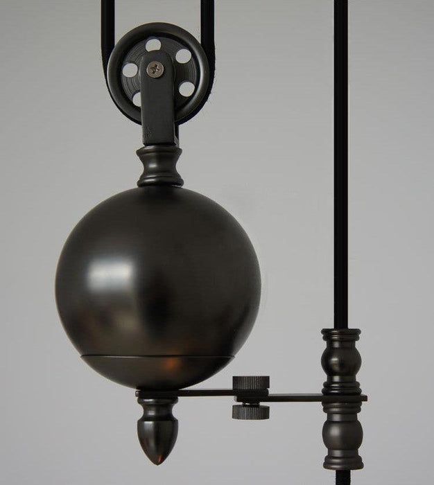 Lincoln Black Mirror Shade Pulley Industrial Pendant Light.