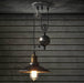 Lincoln Black Mirror Shade Pulley Industrial Pendant Light.