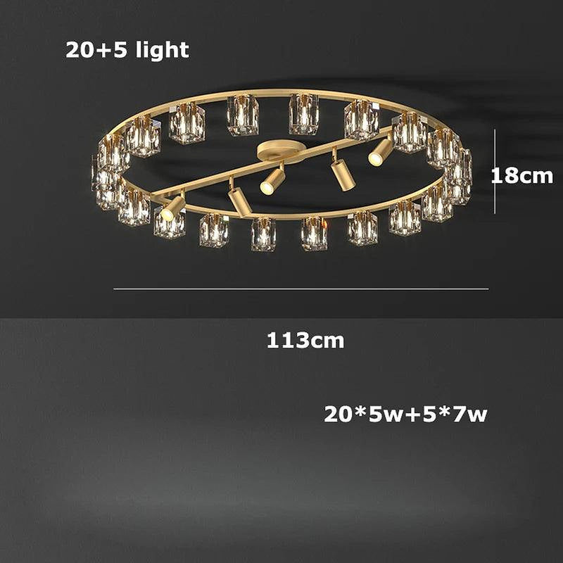 Multi-Pendant Crystal Ceiling Light Fixture-DWHOME