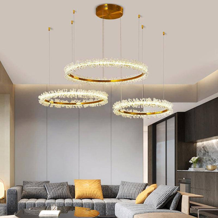 Capri 3-Ring Crystal Chandelier.