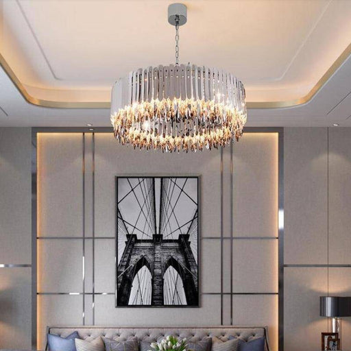 Legance Crystal Stainless Steel Chandelier, Chrome.