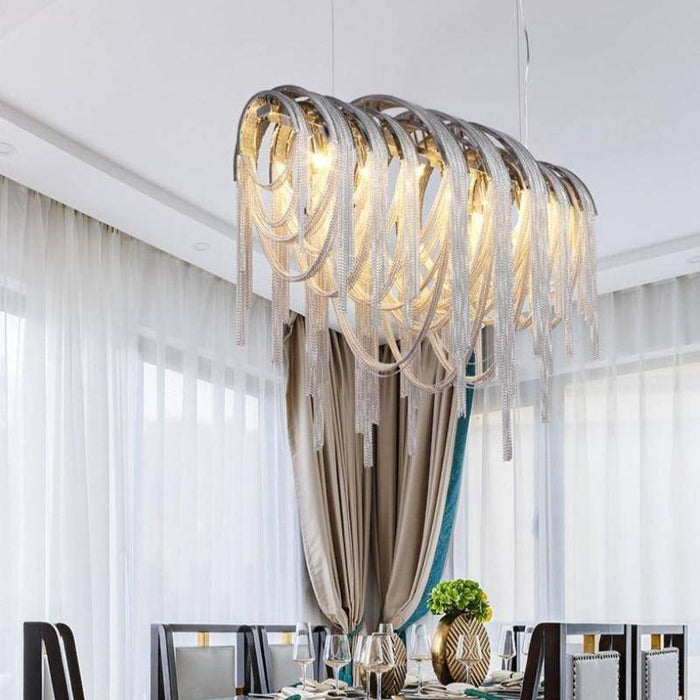 Cadena Chain Tassel Dining Room Chandelier.