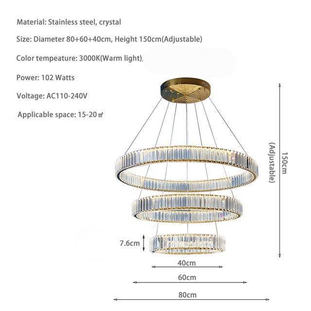 Roma 3-Tier Modern Chandelier.