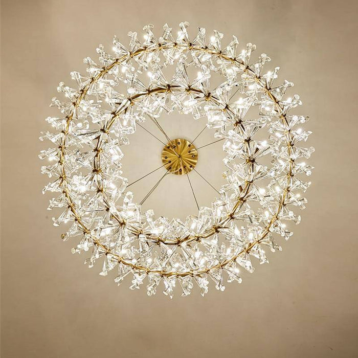 Mira Double Ring Crystal Chandelier.