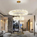 Mira Double Ring Crystal Chandelier.