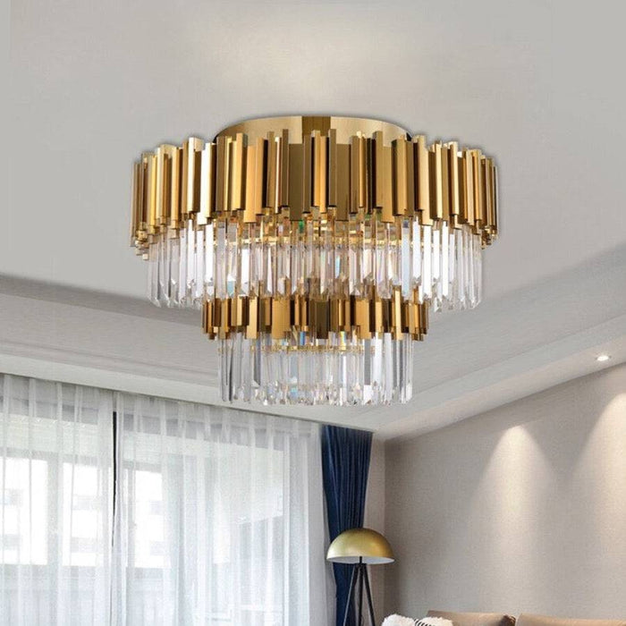 Gio 2-Tier Flush Mount Chandelier.