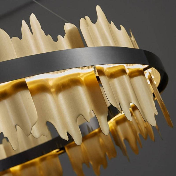 Nera 2-Tier Brushed Brass Modern Chandelier.