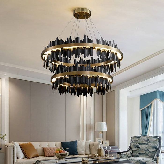 Nera 2-Tier Modern Ring Chandelier.