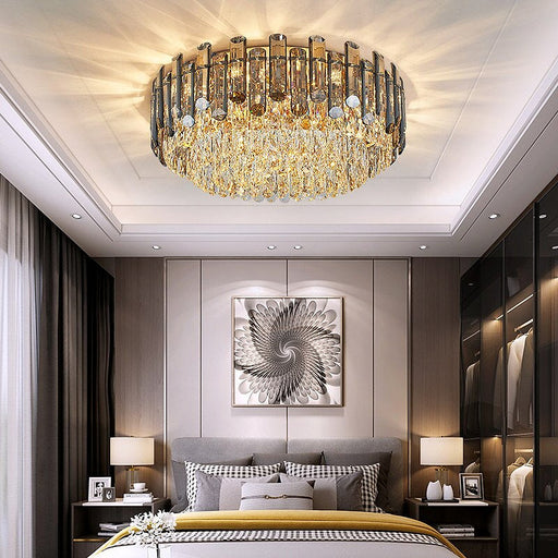 Venice Flush Mount Crystal Chandelier-DWHOME