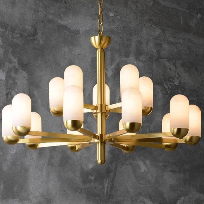 Moonshade Natural Marble Multi Light Chandelier.