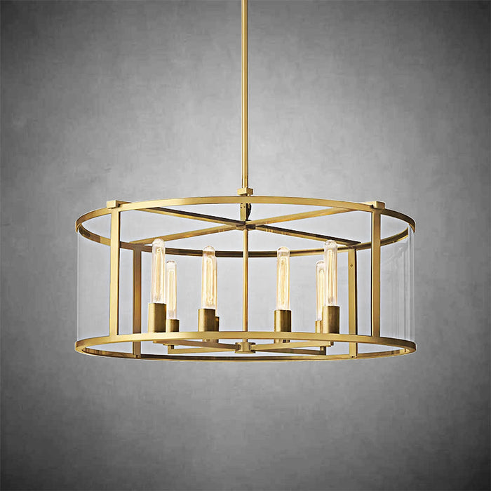 Baker Glass Lantern Modern Round Chandelier 33"44"55"-DWHOME