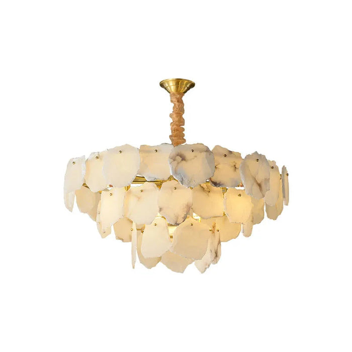 3-Tier Natural Marble Modern Chandelier.