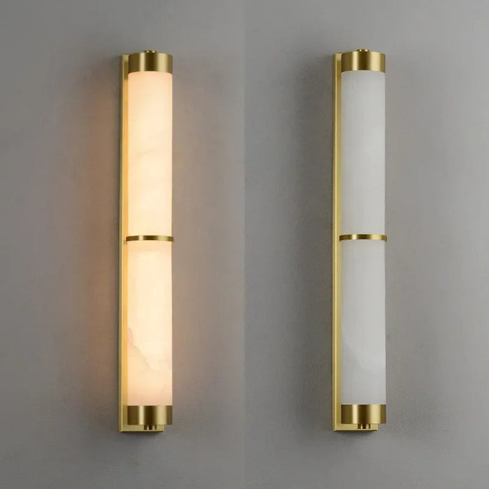 23" Natural Marble & Brass Wall Light.