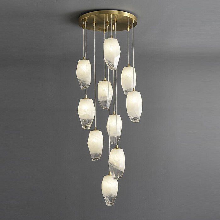 Frost Glass Pendant Foyer Chandelier-DWHOME