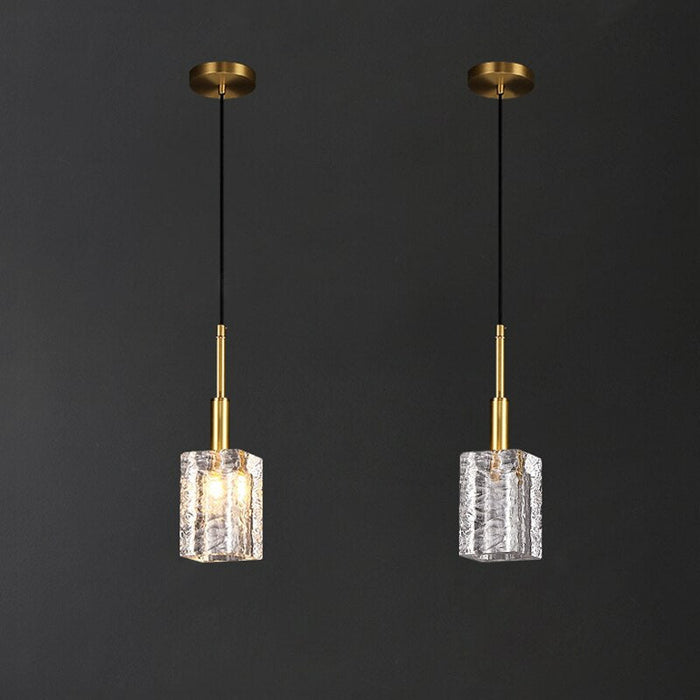 Copper & Crystal Pendant Lights For Kitchen.