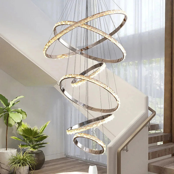 6-Tier Crystal Ring Modern Chandelier-DWHOME