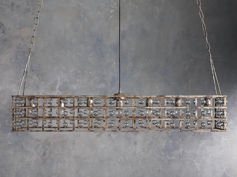La Cage Rectangular Chandelier 7 Light-DWHOME
