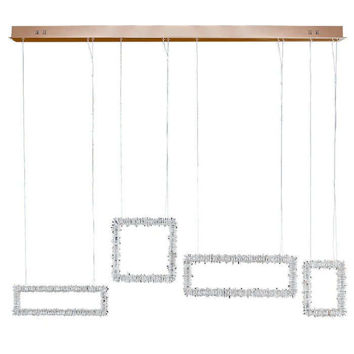 Echo Modern Rock Crystal Chandelier Over Dining Table-DWHOME