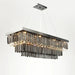 3 Tier Contemporary Rectangular Crystal Chandelier.