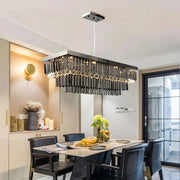 3 Tier Contemporary Rectangular Crystal Chandelier-DWHOME