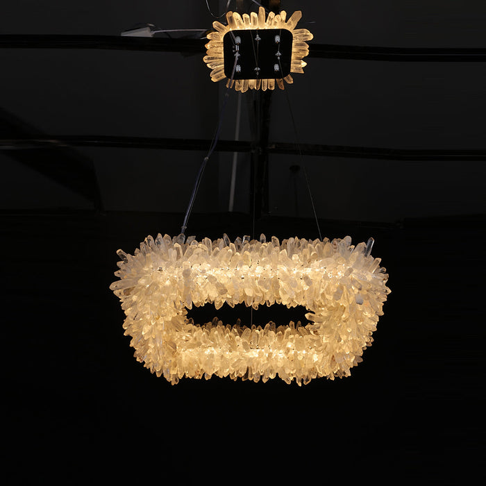 24'' Square Modern Geode Quartz Crystal Chandelier-DWHOME