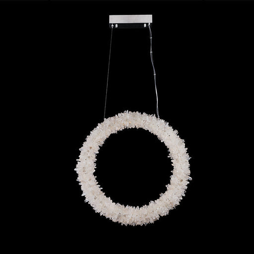 Modern Geode Quartz Crystal Chandelier Vertical Hanging Ring Pendant Light-DWHOME