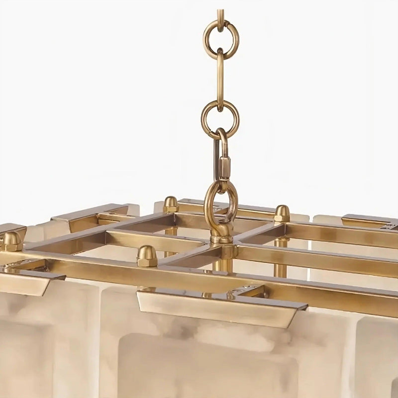 40" Natural Marble Rectangular Chandelier-DWHOME