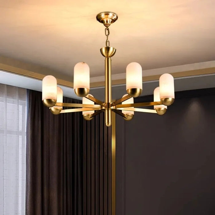 Moonshade Natural Marble Multi Light Chandelier.