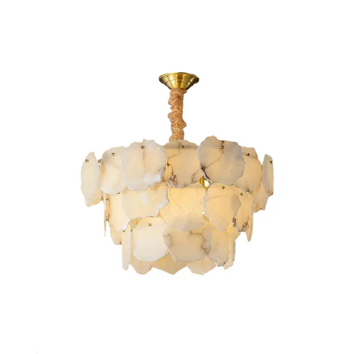 3-Tier Natural Marble Modern Chandelier.