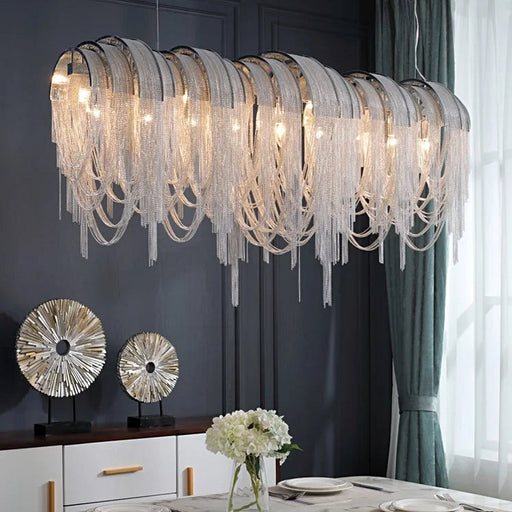 Cadena Chain Tassel Dining Room Chandelier.