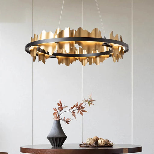 Nera Brushed Brass Modern Chandelier.