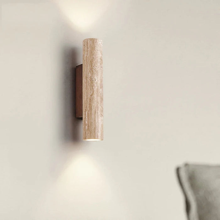 Natural Travertine Wall Lamp.