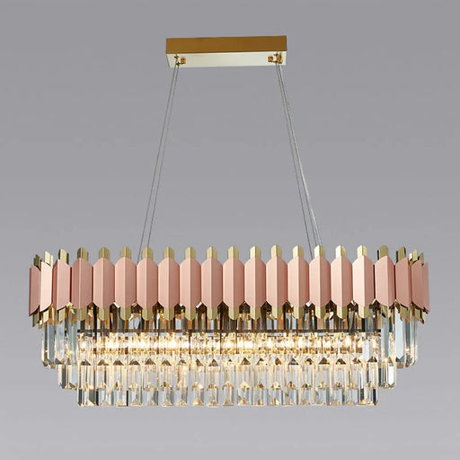 Gio 39" Rose Gold Dining Room Chandelier.