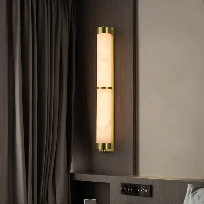 23" Natural Marble & Brass Wall Light.