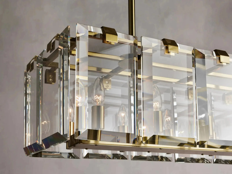 Amaya Rectangular Chandelier 12/16 Light-DWHOME