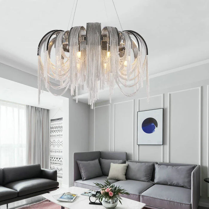 Cadena Chain Tassel Modern Chandelier.