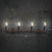 4 head bare bulb Water Pipe Industrial loft wall light sconce.