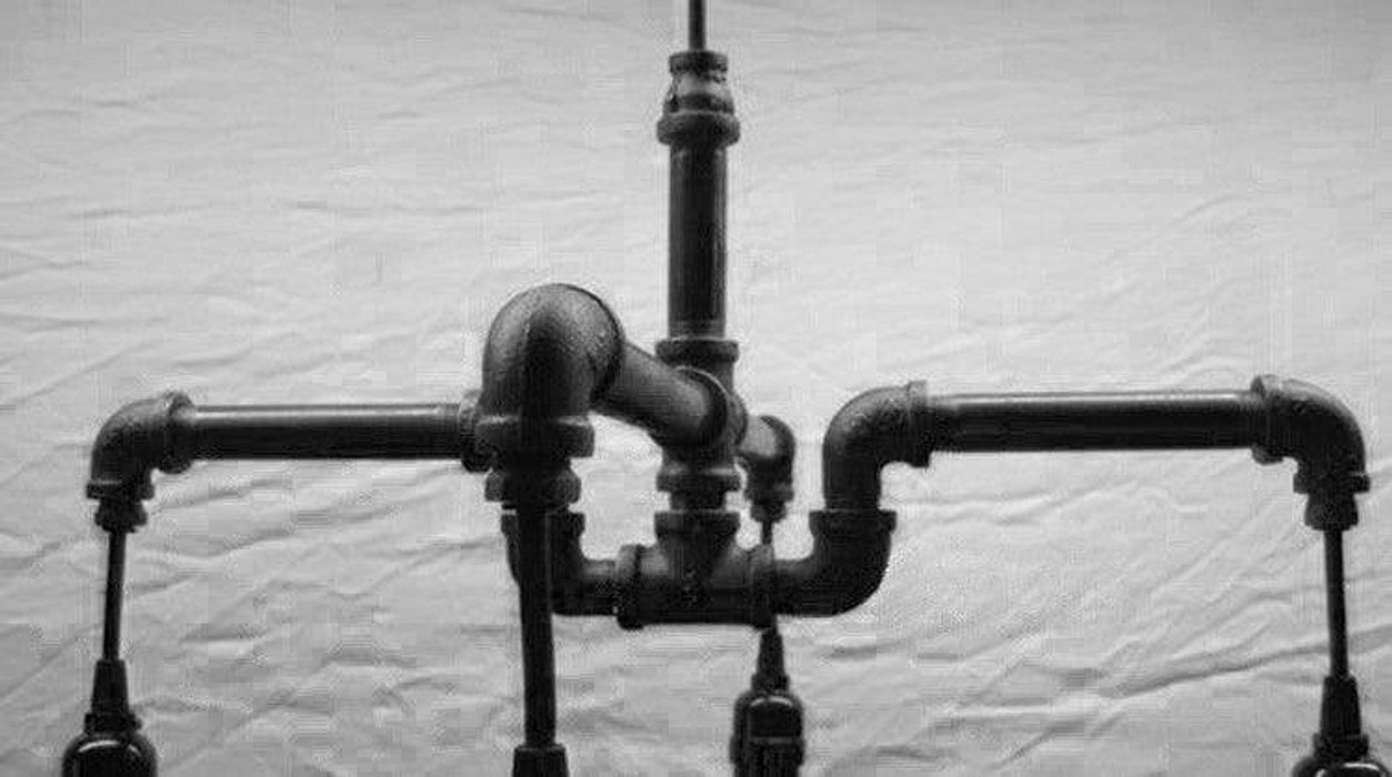 4 têtes tuyau d'eau suspension industrielle lustre-DWHOME