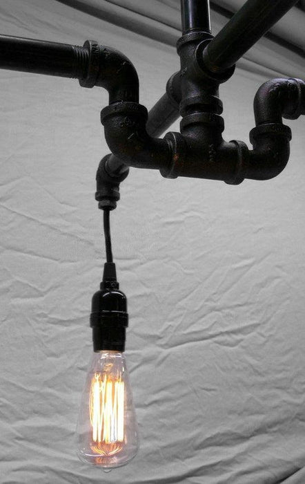 4 head cross water pipe industrial pendant light chandelier.