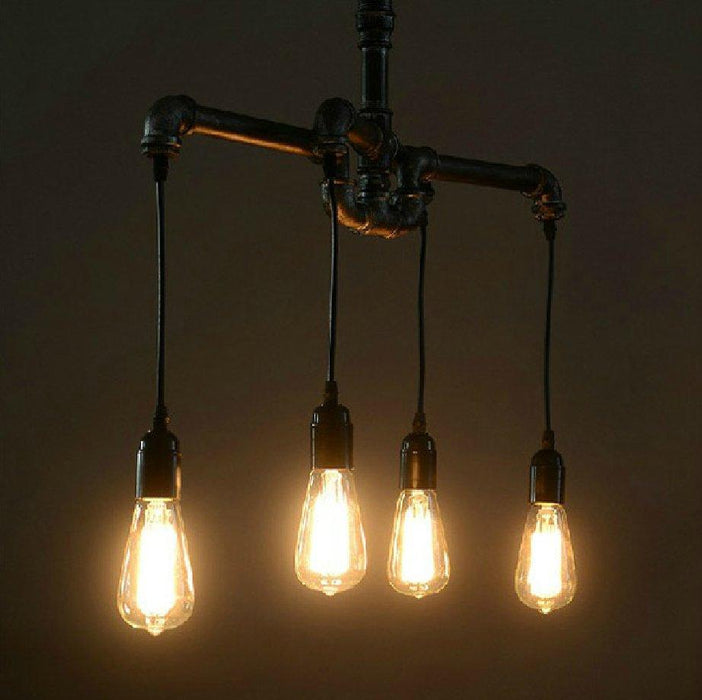 4 head cross water pipe industrial pendant light chandelier.