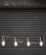 4 head water pipe industrial pendant light-DWHOME