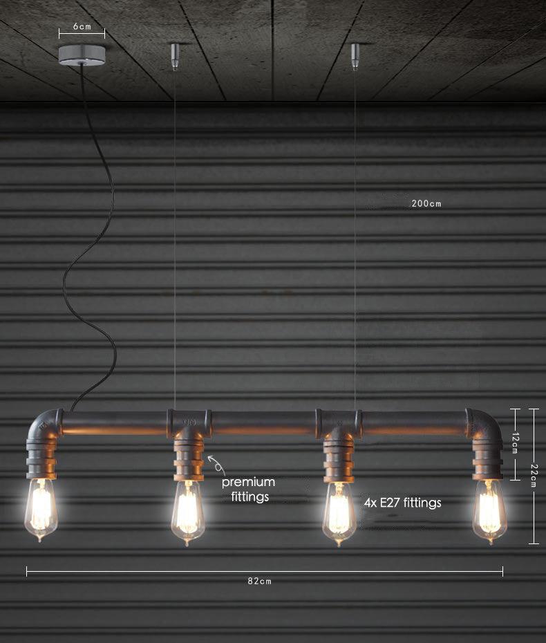 4 head water pipe industrial pendant light-DWHOME