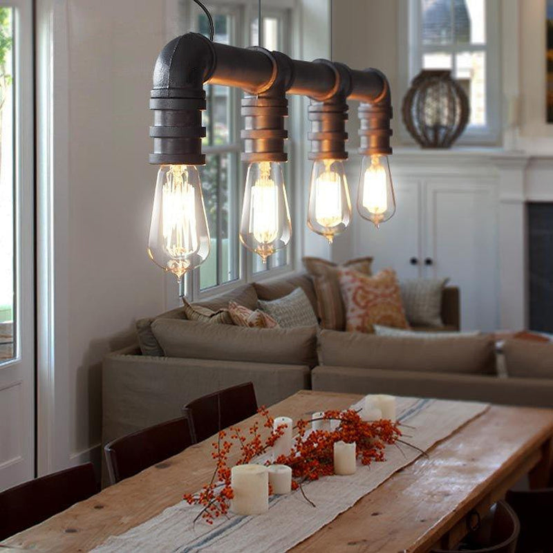 4 head water pipe industrial pendant light-DWHOME