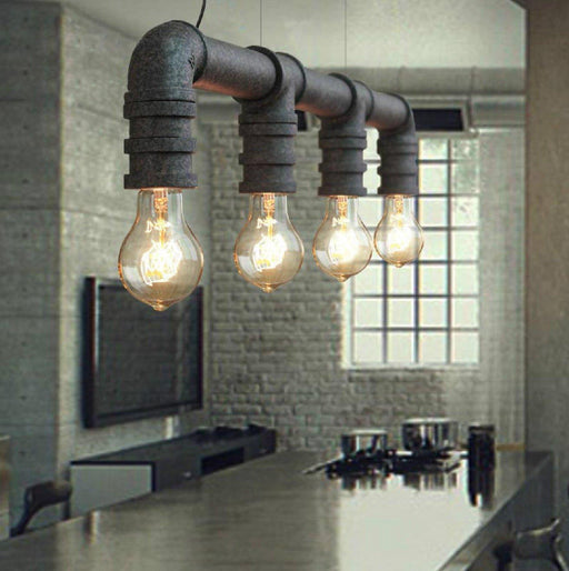 4 head water pipe industrial pendant light.