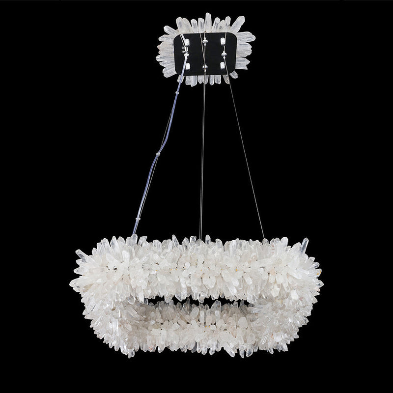 24'' Square Modern Geode Quartz Crystal Chandelier-DWHOME