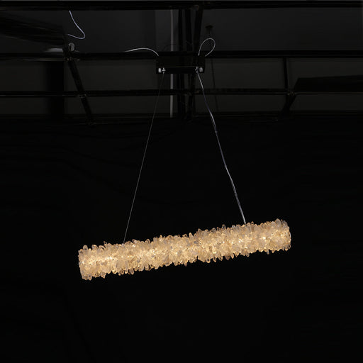 Modern Linear Geode Quartz Crystal Pendant Light-DWHOME