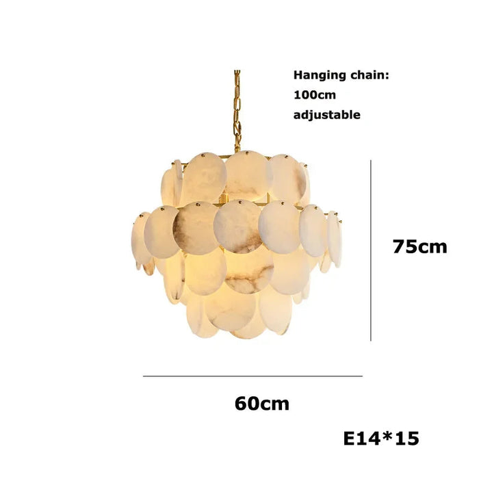 Moonshade Natural Marble Modern Chandelier.