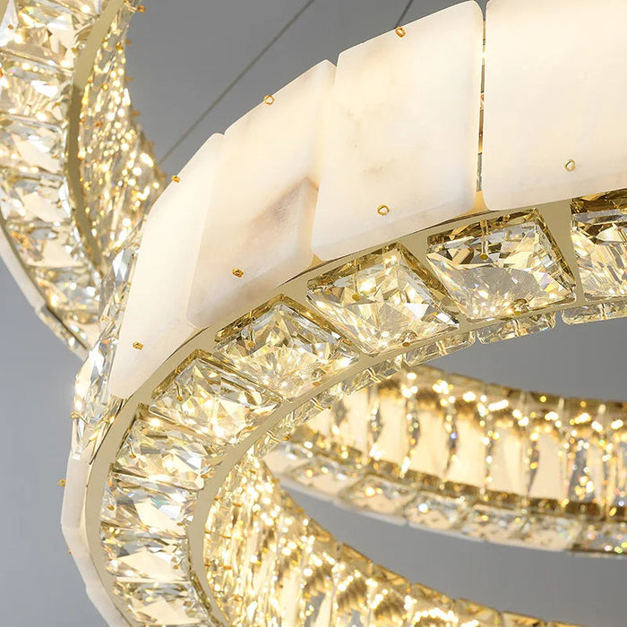 Marble & Crystal Modern Chandelier.