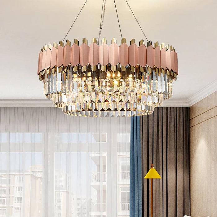 Gio Rose Gold Modern Chandelier.